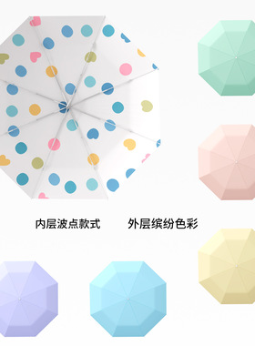 小钩太阳伞彩胶折叠晴雨两用遮阳