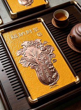 S2230新中式现代装饰画客厅玄关走廊铜拓白菜1626