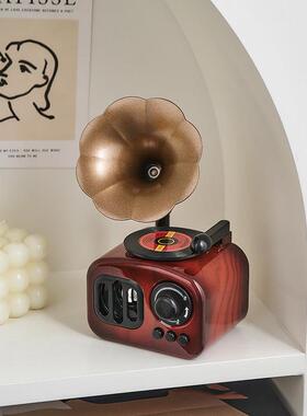 复古留声机怀旧礼物摆件八音盒玄关书柜桌面创意音乐盒家居装饰品
