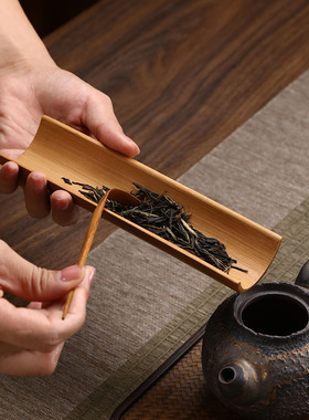 复古中式手作竹茶则三件套