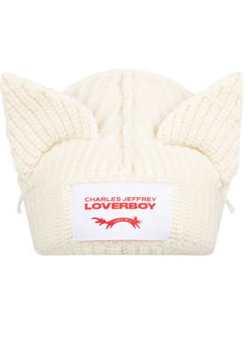 【正品现货】Charles Jeffrey Loverboy猪猪猫耳帽保暖针织毛线帽