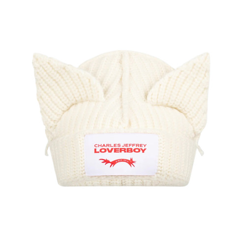【正品现货】Charles Jeffrey Loverboy猪猪猫耳帽保暖针织毛线帽 - 图1
