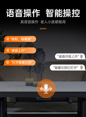电暖桌取暖桌家用岩板客厅茶几升降烤火桌电磁炉电暖炉发热长方形