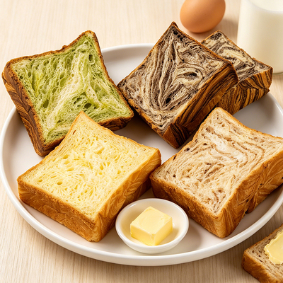 手工厚切片吐司巧克力黄油红豆抹茶味代早餐面包新鲜短保营养烘焙