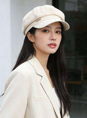 春秋复古文艺贝雷帽女