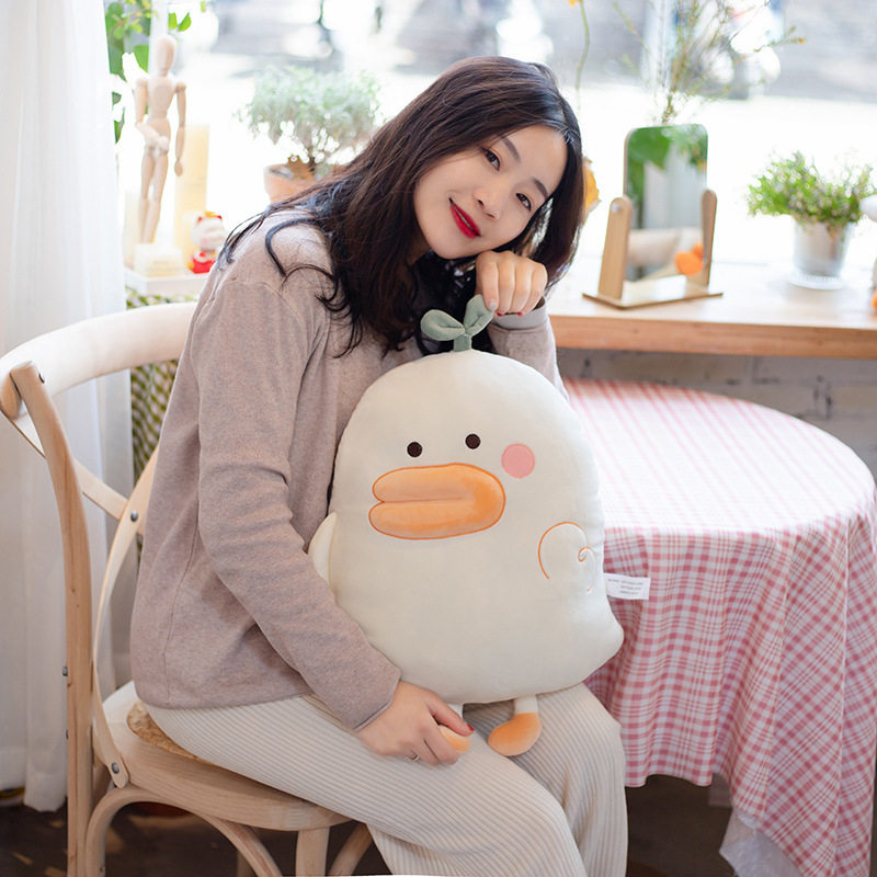 Cute Duck Bee Pillow Office Chair Lumbar Backrest Children's Room Bay Window Decoration Bedside Cushion Girly Heart