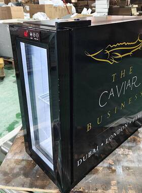 16L-2℃鱼子酱展示冰箱玻璃门展示冰箱迷你桌面冰箱饮料冰箱桌面