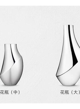 北欧玻璃电镀银色花瓶家居插花客厅装饰品摆件艺术样品屋展示中心