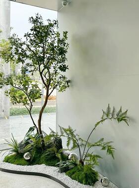 仿真马醉木室内绿植造景橱窗装饰假树仿生植物简约景观茶室摆件