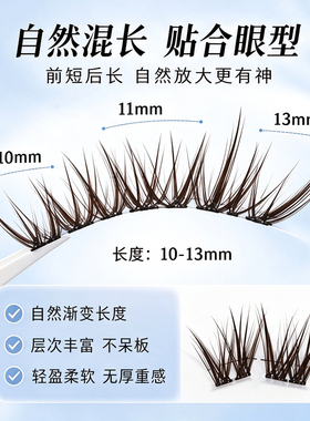 免胶混血转校生假睫毛亚裔烟熏妆轻欧美浓密辣妹自粘分段式上镜款