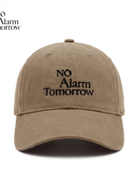 【明星同款】No Alarm Tomorrow字母棒球帽男女显脸小弯檐鸭舌帽
