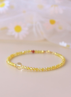 招财天然黄水晶手链女