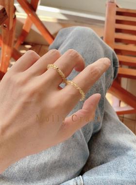 天然招财金发晶戒指女