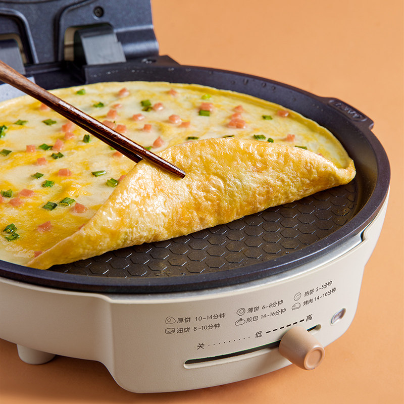 小熊可拆洗家用双面加热神器烙饼锅 小熊米淘电饼铛/可丽饼机/薄饼机