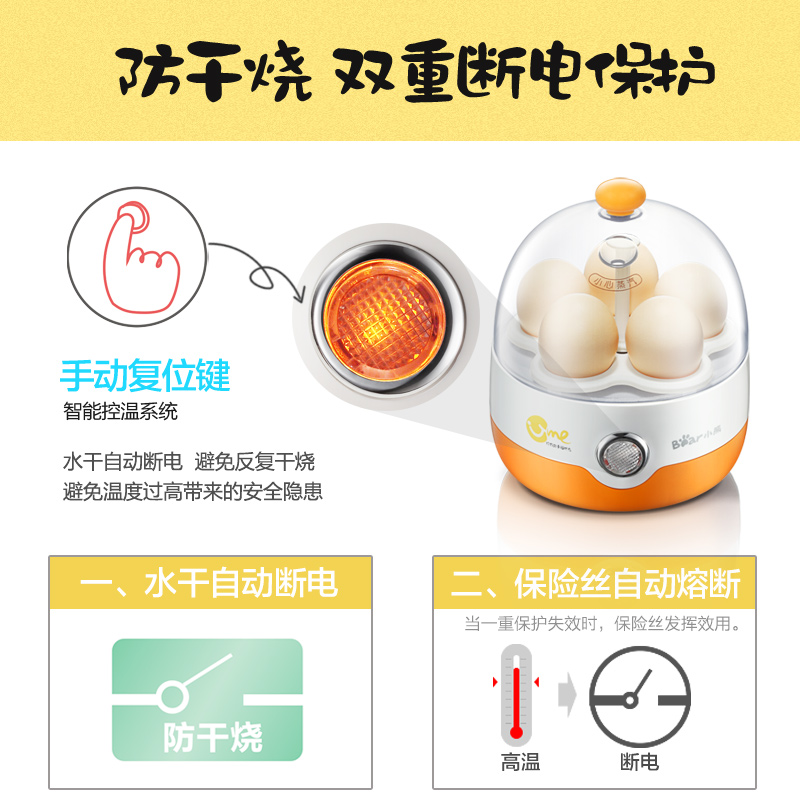 小熊米淘专卖店小熊煮蛋器家用迷你蒸蛋器 小型早餐鸡蛋羹机多功能自动断电神器1