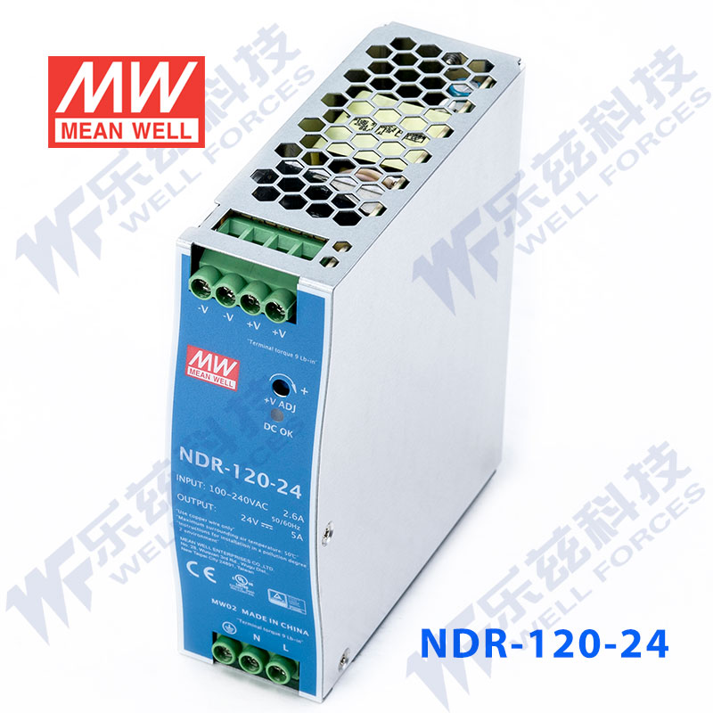 NDR-120-24台湾明纬120W24V导轨开关电源5A工控PLC驱动电柜传感器 - 图1