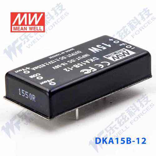 明纬24V变+-12V电源15W DKA15B-12 18-36V转±12V±0.625A DD输出 - 图3