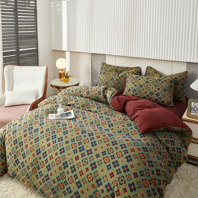 Wired He cotton double layer yarn color jacquard single sheet single double sheet 240x250 single piece