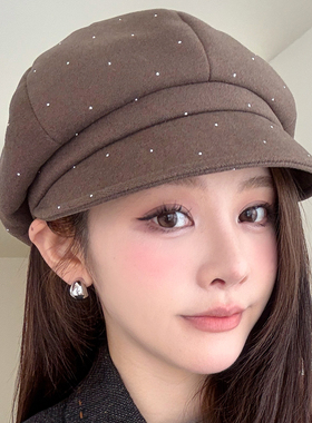新款八角帽女秋冬天保暖休闲帽子