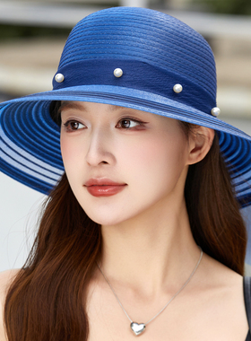 新款赫本风防晒渔夫帽女士夏季