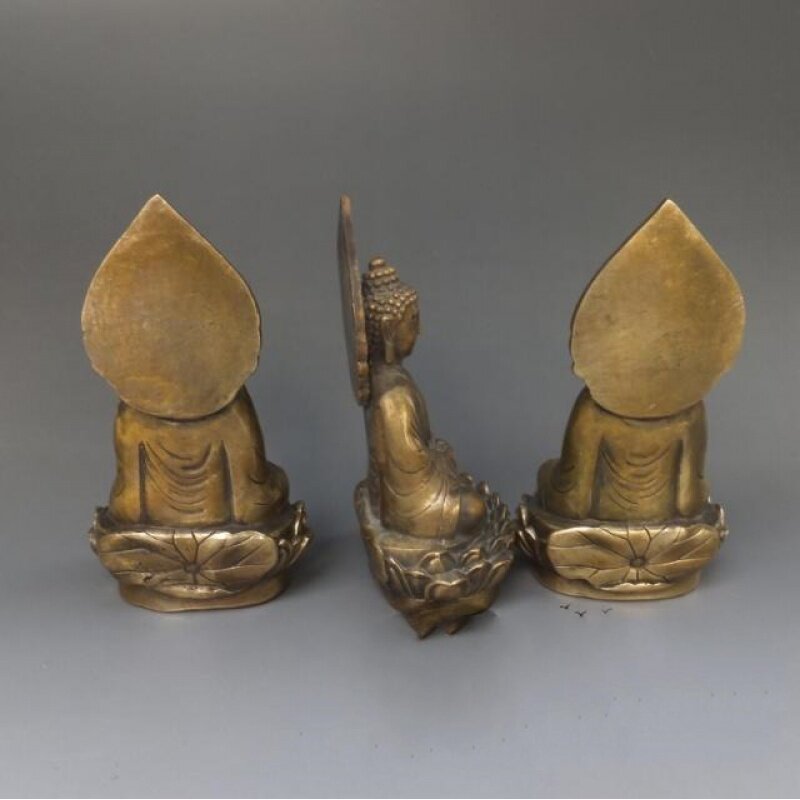 抖音新款开光纯铜西方三圣摆件佛像 tsangkai曾家银摆件