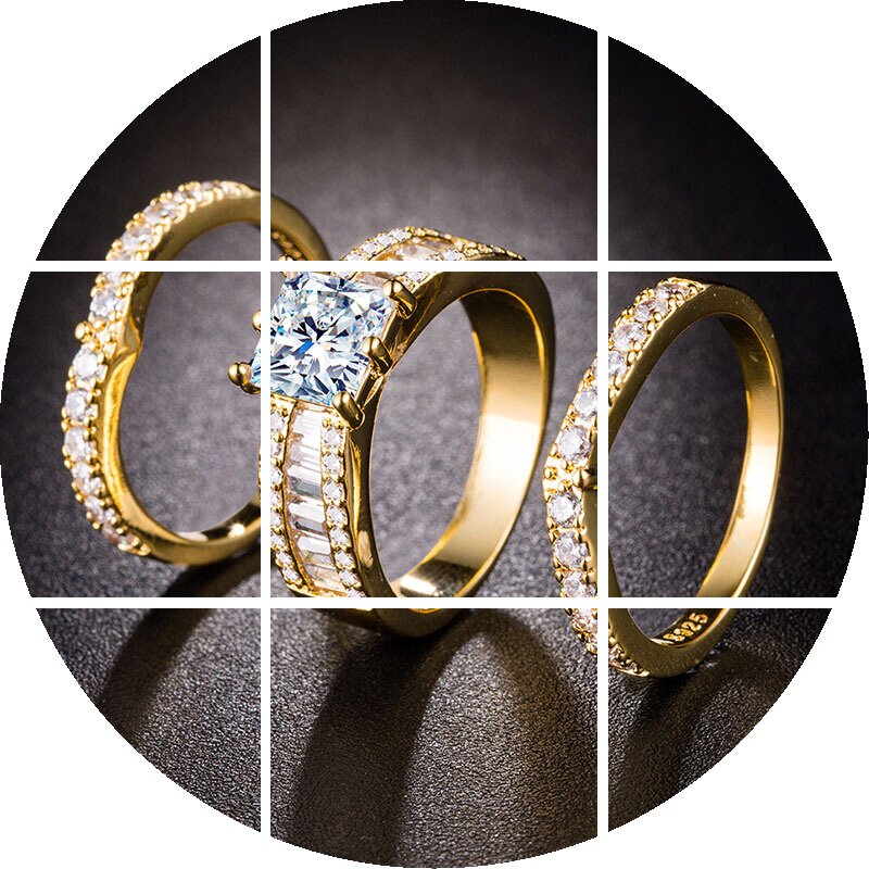 情侣镶钻925银18k金组合套戒指 tsangkai曾家银戒指/指环