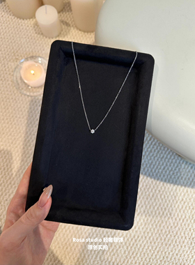 S925纯银秋冬精致高级感简约八星八箭六爪一颗单钻项链