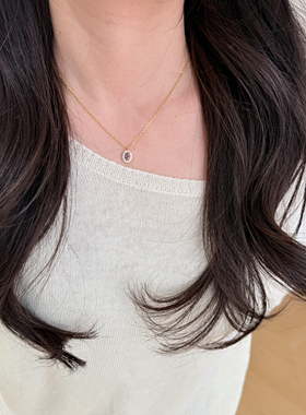 S925纯银紫藤红气养人红宝鸽子蛋锁骨简约百搭气质项链戒指