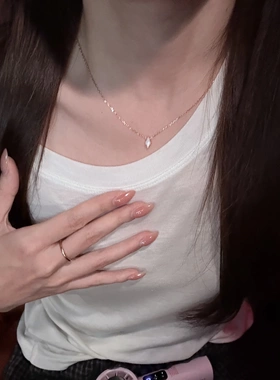 s925纯银菱形白贝母梦想轻奢高级感项链