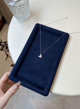 S925纯银锆石精致仙女戴的蝴蝶气质白富美高级感项链