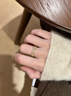 S925纯银满天星蕾丝戒指首饰精致镂空花纹女戒高级感宫廷风