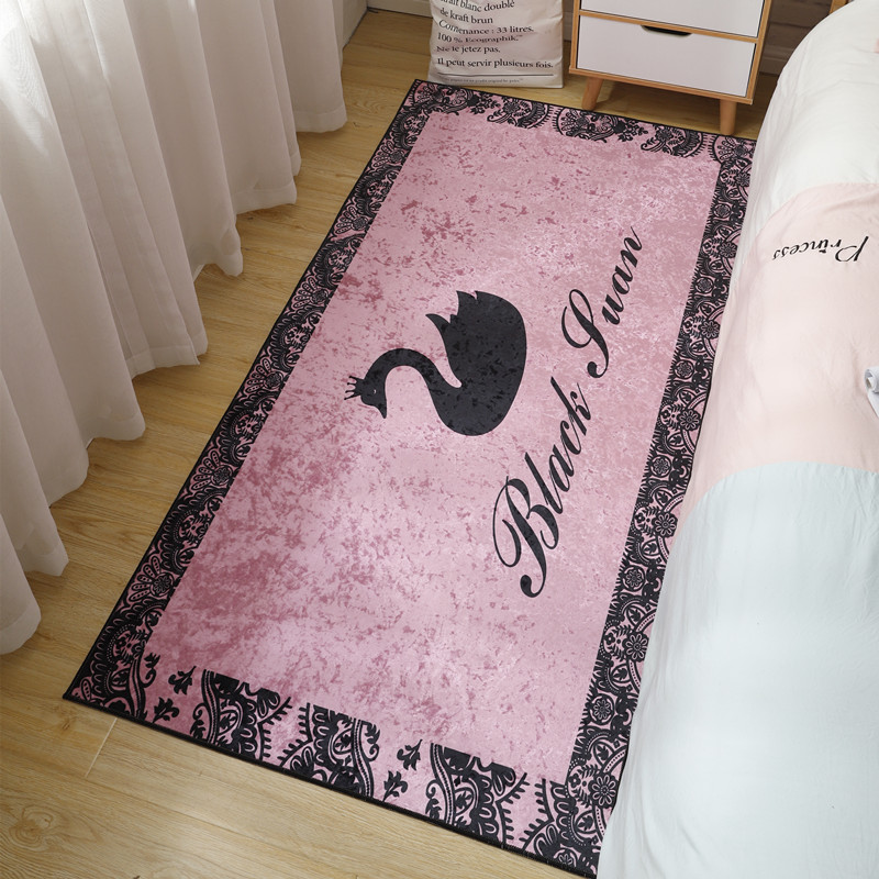 新款金钻绒公主房地毯卧室床边毯少女ing粉房间全铺地垫可睡可坐