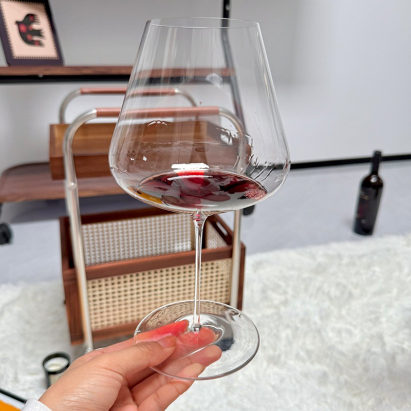红酒杯细杆 ins风大肚杯优雅轻薄型品酒高脚杯勃艮第杯醒酒器套装 - 图1