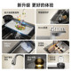 Kitchen 304 stainless steel sink thickened embossed large single-slot household vegetable basin sink under counter basin sink