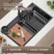 Kitchen sink large single sink thickened nano 304 stainless steel sink household sink under counter sink