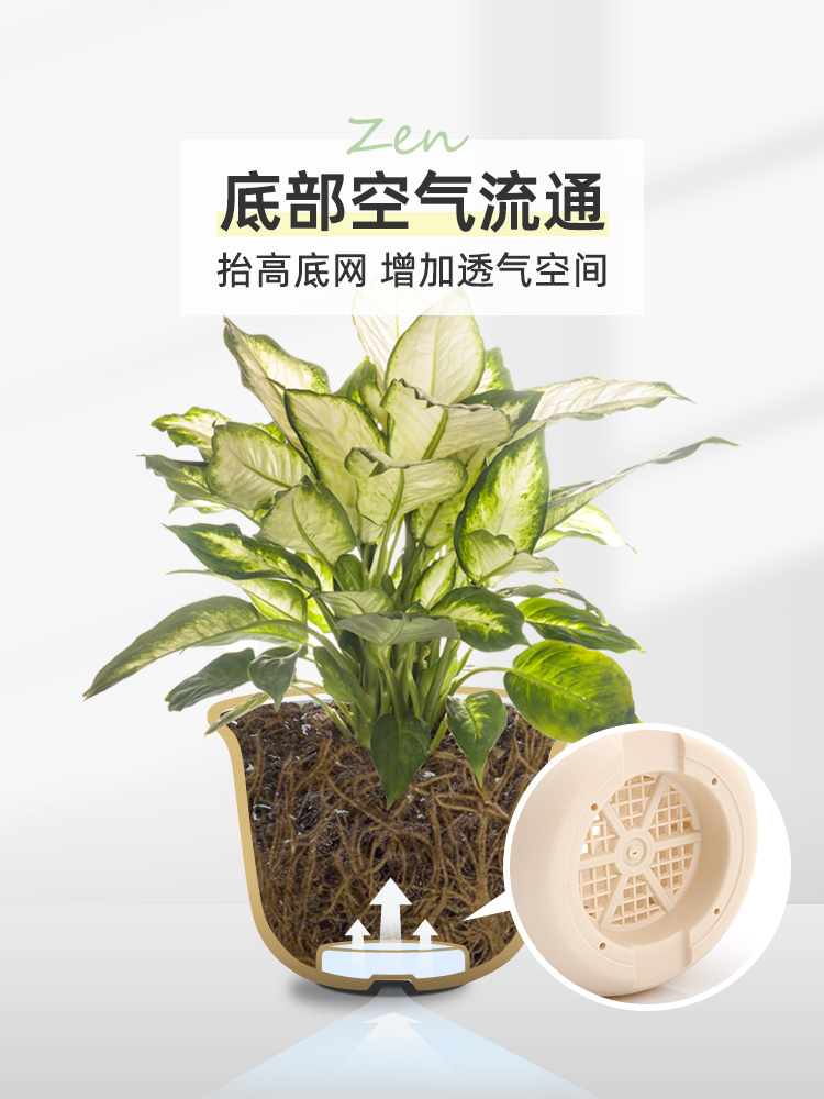 爱丽思日本ZEN简约花盆阳台塑料绿植花卉多肉吊兰桌面爱丽丝花盆-图2