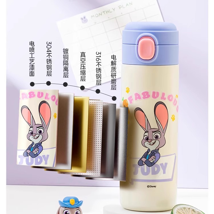 迪士尼疯狂动物城儿童保温杯小学生上学专用直饮水壶幼儿园水杯,淘宝优惠券,粉丝福利购,淘宝优惠卷