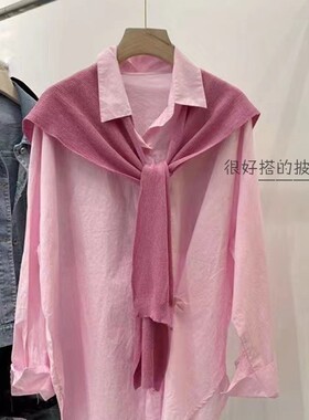 网红交叉斗篷小披肩外搭高端围巾