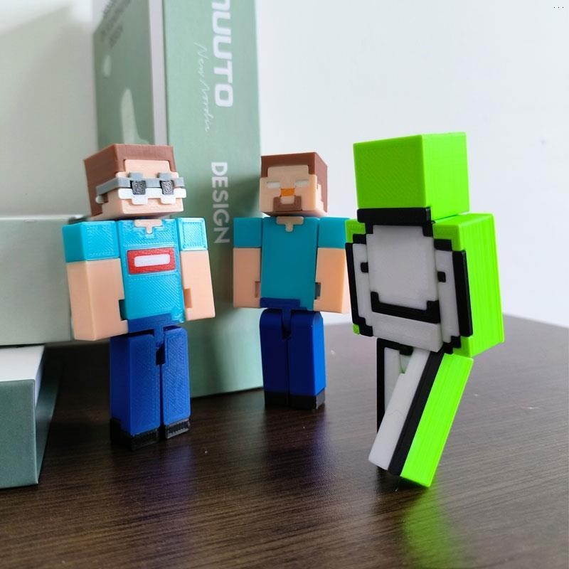 杰杰和麦琪mc我的世界可动人偶钻石剑him手办史蒂夫玩具dream模型 - 图0