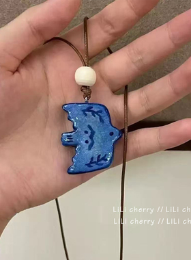 飞鸟诗集复古文艺蓝色小鸟项链复古可爱小众设计感手工百搭毛衣链