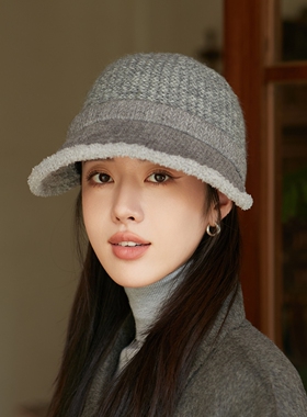 秋冬保暖毛线渔夫帽女显脸小