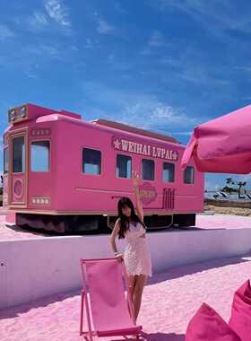 拍照樱花列车餐厅景区英伦怀旧