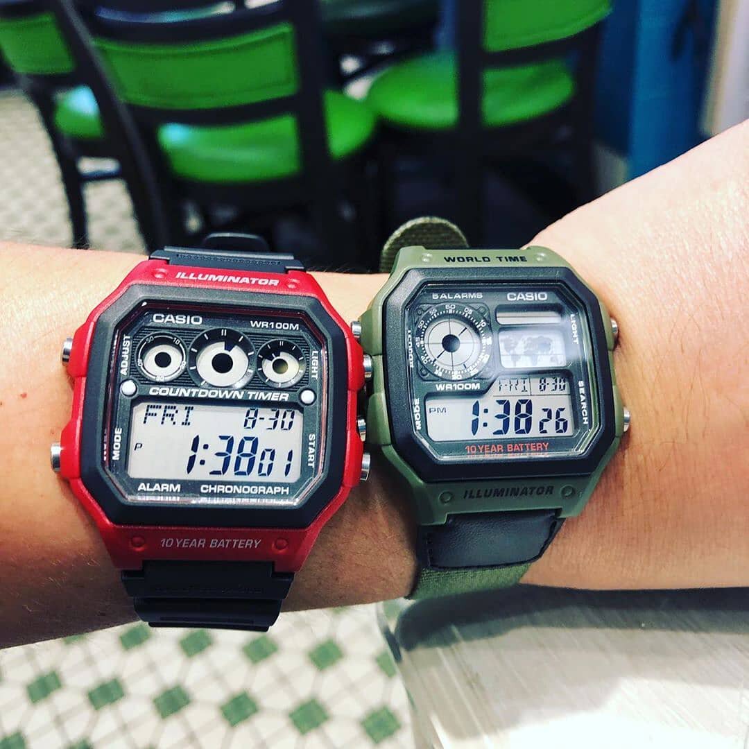 Battery for ten years] Casio electronic watch waterproof sports men's watch  AE-1200/1300WH-1A 8A