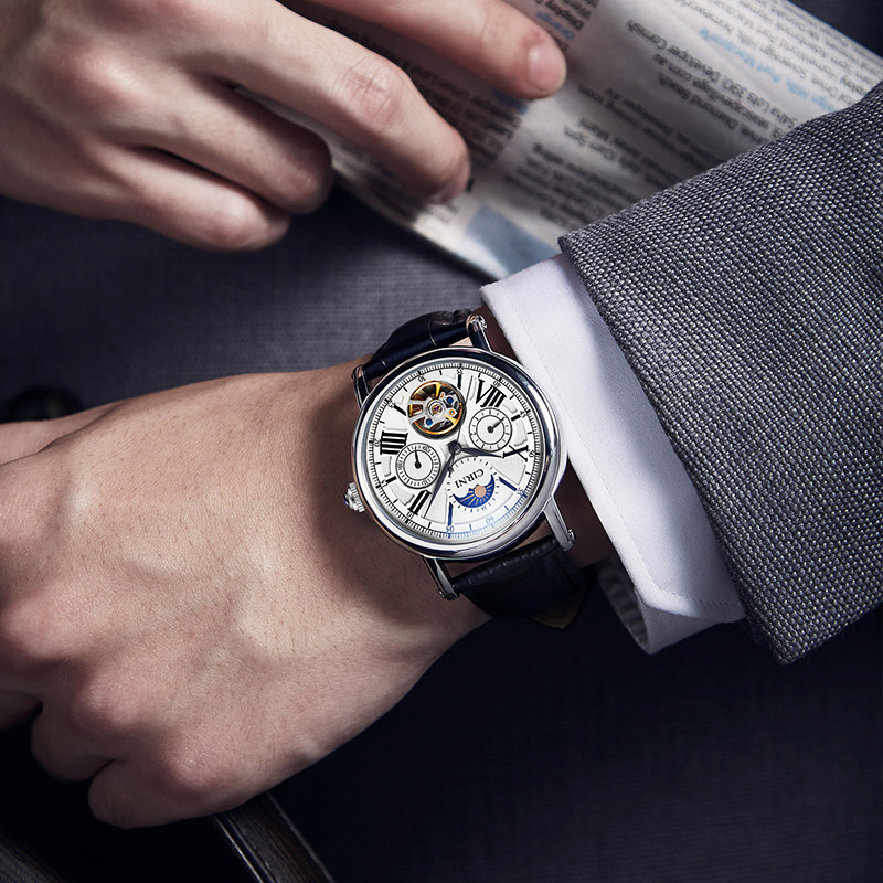 西亚尼正品男士全自动机械表镂空表 西亚尼国产腕表