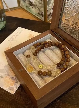 天然黄水晶双圈手串黄阿塞混搭