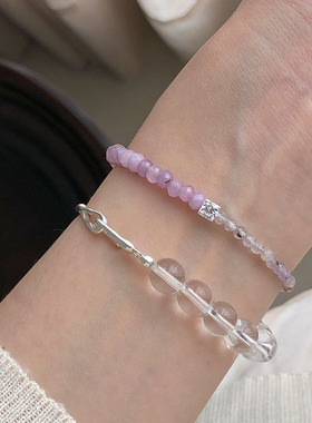 S925银半镯半链手链女不规则