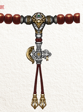 大鹏鸟三通丨琢匠原创藏传925银文玩手串配件背云diy饰品隔珠配饰