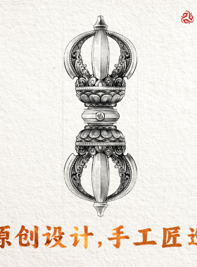 琢匠男女通用s925银金刚杵吊坠