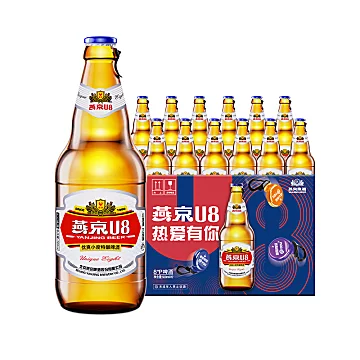 燕京啤酒燕京小度酒U8啤酒500ml*12瓶[12元优惠券]-寻折猪