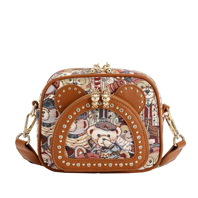 2025新款时尚休闲手机包百搭ins卡通帆布小方包单肩斜挎包小包包,淘宝优惠券,粉丝福利购,淘宝优惠卷